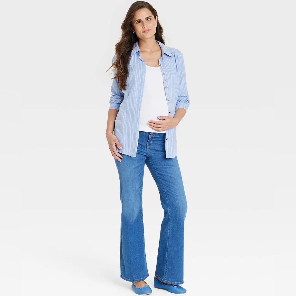 Isabel Maternity by Ingrid & Isabel Light Blue Flare Jeans